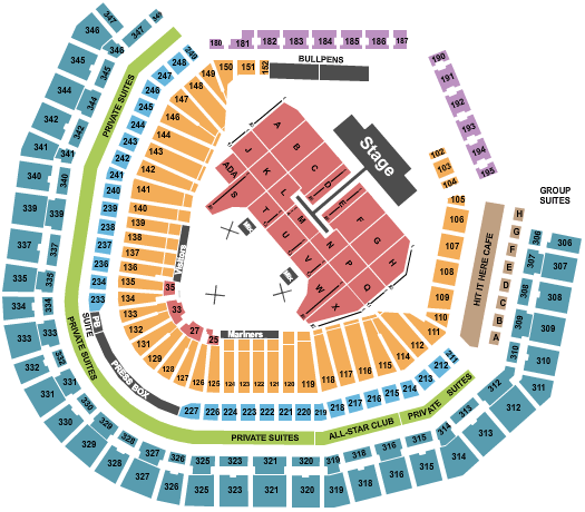 T-Mobile Park Post Malone Seating Chart